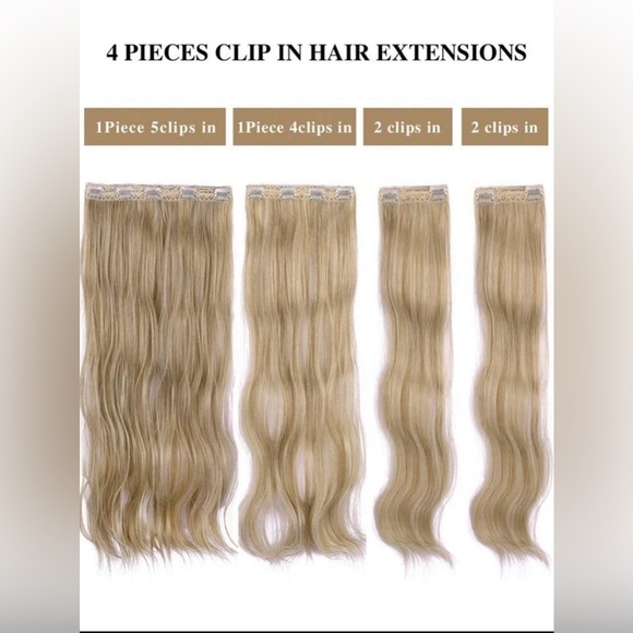 Champagne Blonde Wavy hair Extensions - Human hair blend - Picture 6 of 8